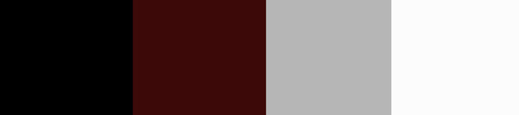Black, maroon or burgundy, light gray, white